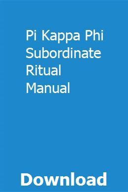 Phi Kappa Psi is an American collegiate social fraternity founded at Jefferson College in. . Pi kappa phi ritual book